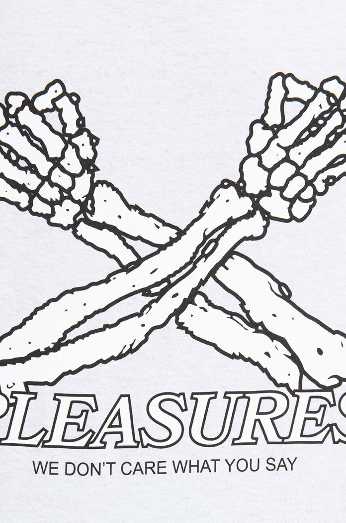 PLEASURES cotton T-shirt Dont Care T-shirt white P23SP051
