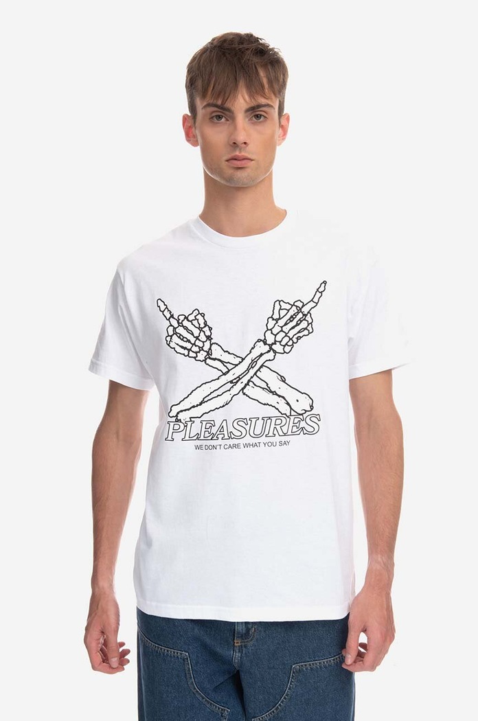 PLEASURES cotton T-shirt Dont Care T-shirt P23SP051