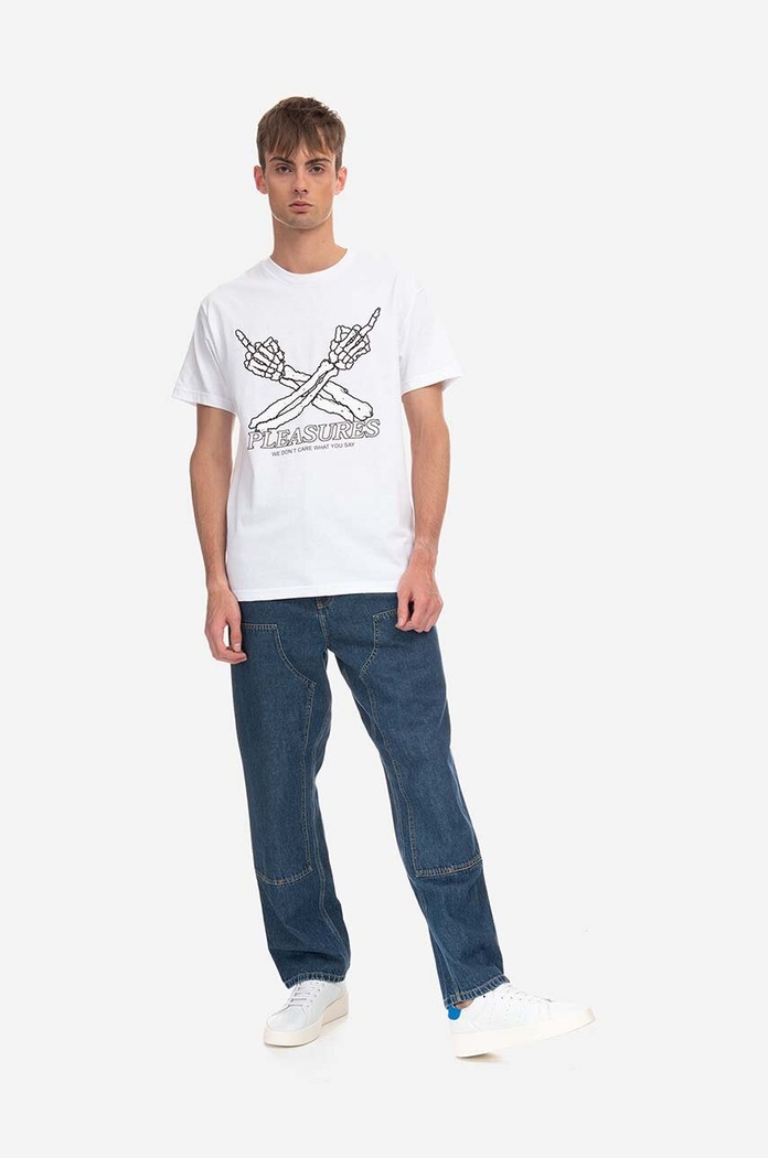 PLEASURES cotton T-shirt Dont Care T-shirt P23SP051