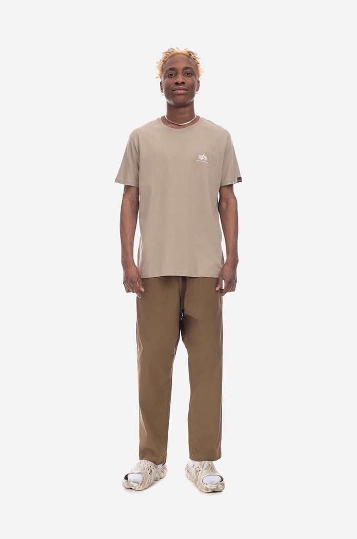 Odzież Alpha Industries t-shirt bawełniany Alpha Industries Basic T Small Logo 188505 679 188505.679 beżowy