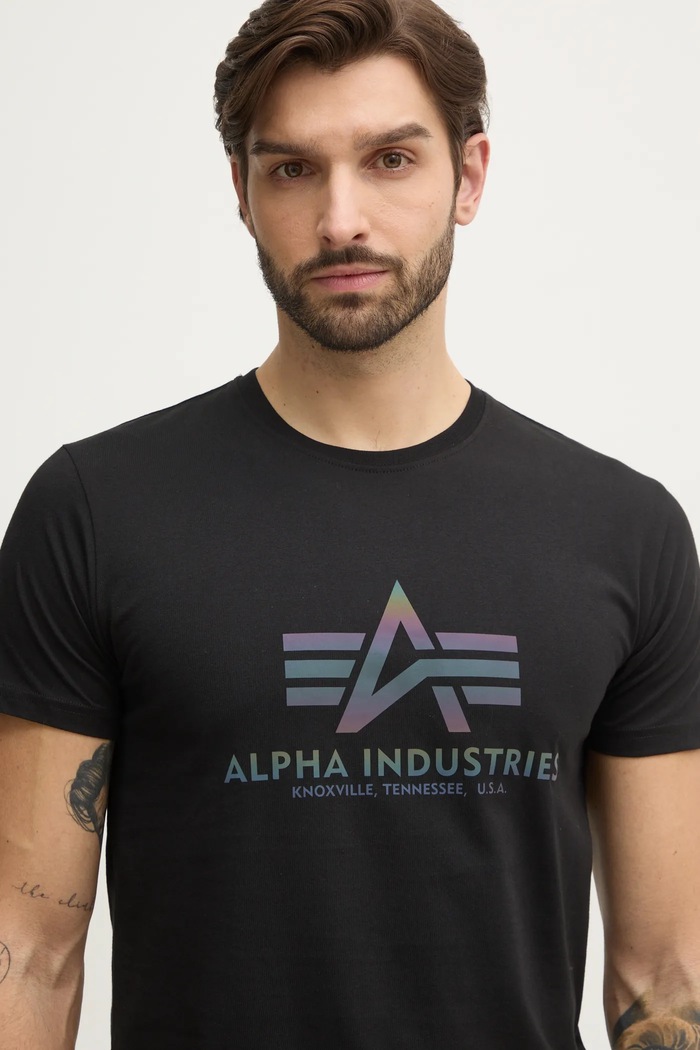 Бавовняна футболка Alpha Industries чорний 100501RR.03