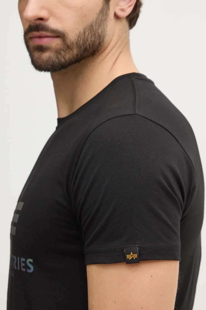 Бавовняна футболка Alpha Industries 100501RR.03 чорний
