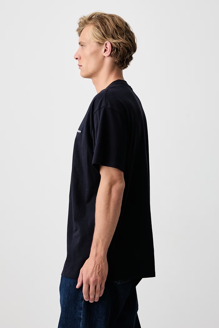 Carhartt WIP S/S Script Embroidery T-Shirt I030435 ATOM BLUE/WHITE T-shirt bawełniany męski Carhartt WIP I030435 niebieski