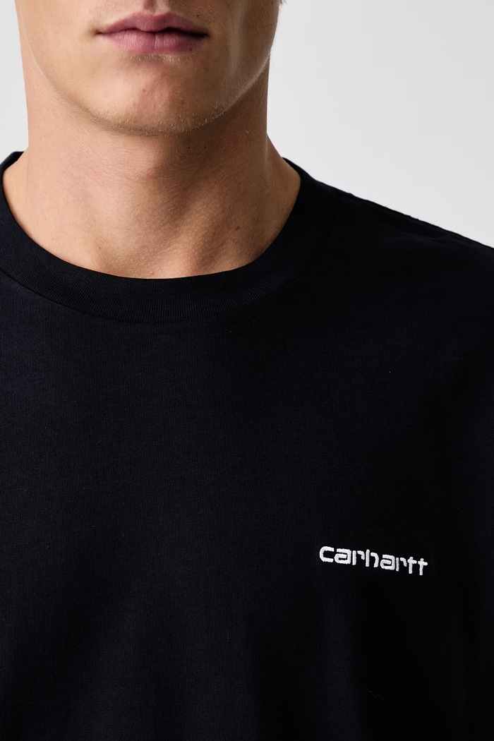 Carhartt WIP Carhartt WIP S/S Script Embroidery T-Shirt I030435 ATOM BLUE/WHITE T-shirt bawełniany męski I030435