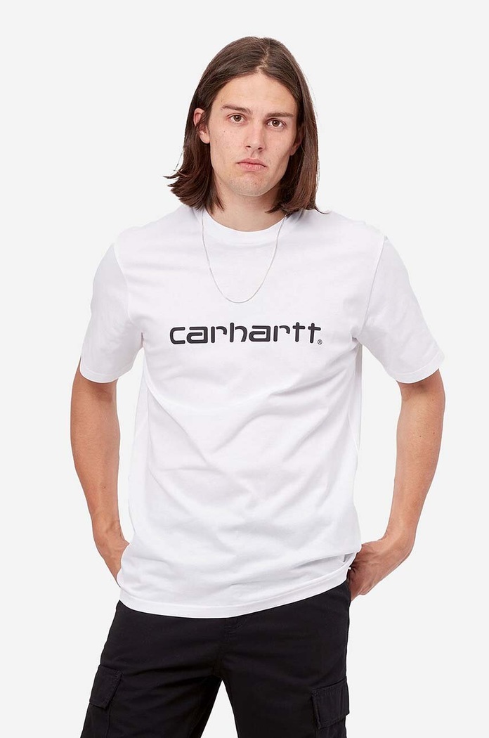 Бавовняна футболка Carhartt WIP Script T-Shirt надрук білий I031047