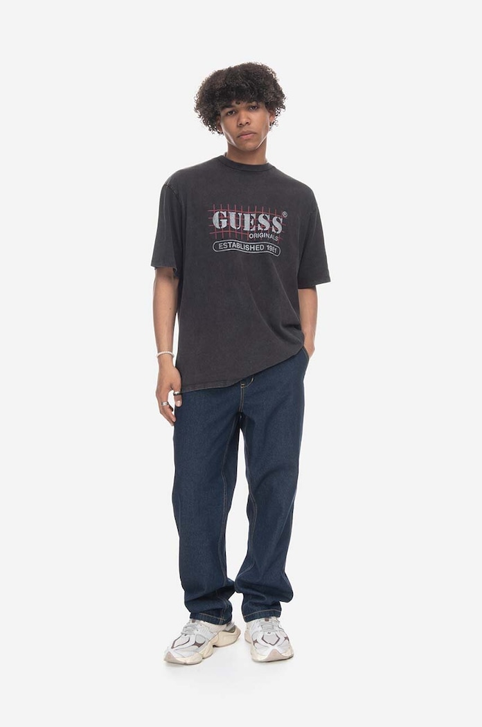 Guess t-shirt Washed Grid Logo Tee M3GI31.K9XF3 czarny