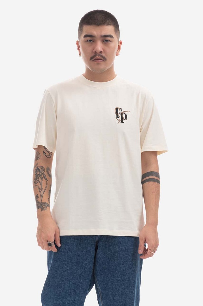 Bavlněné tričko Filling Pieces 88154641890 béžová SS23