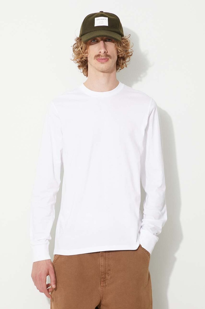 Βαμβακερή μπλούζα με μακριά μανίκια Carhartt WIP κανονικό λευκό I026265.00AXX