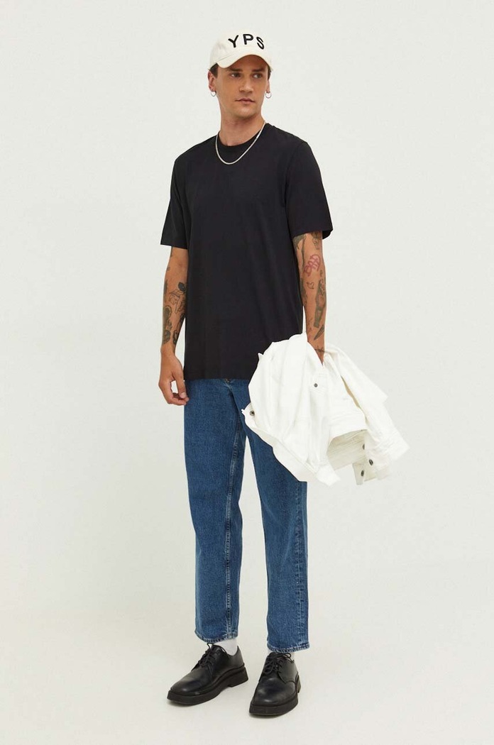 Samsoe Samsoe t-shirt bawełniany M10000001 czarny AA00