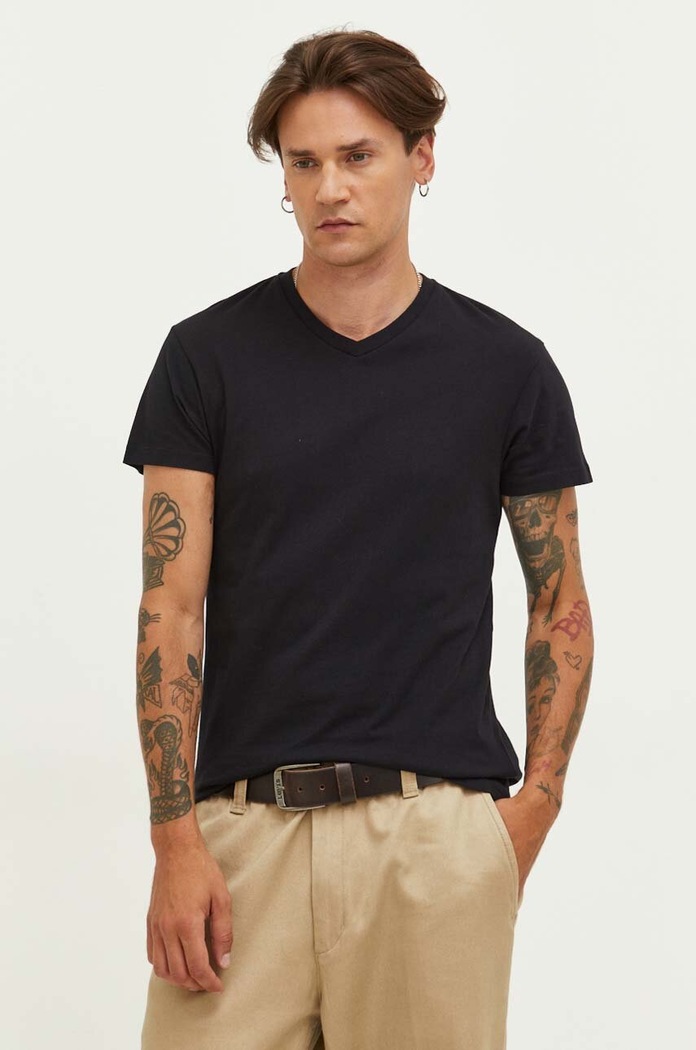 Samsoe Samsoe t-shirt bawełniany bawełna czarny M00012307