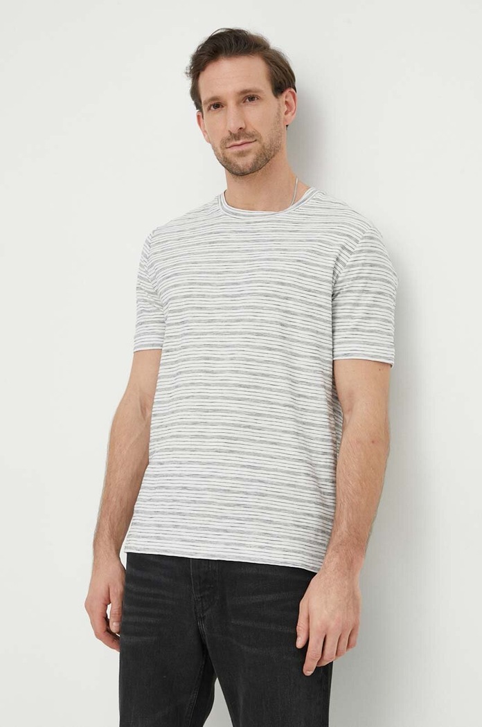 Marc O'Polo t-shirt bawełniany wzorzyste biały M22218651040