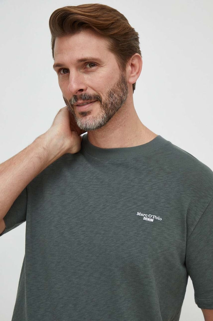 Marc O'Polo t-shirt bawełniany bawełna zielony M61223251098