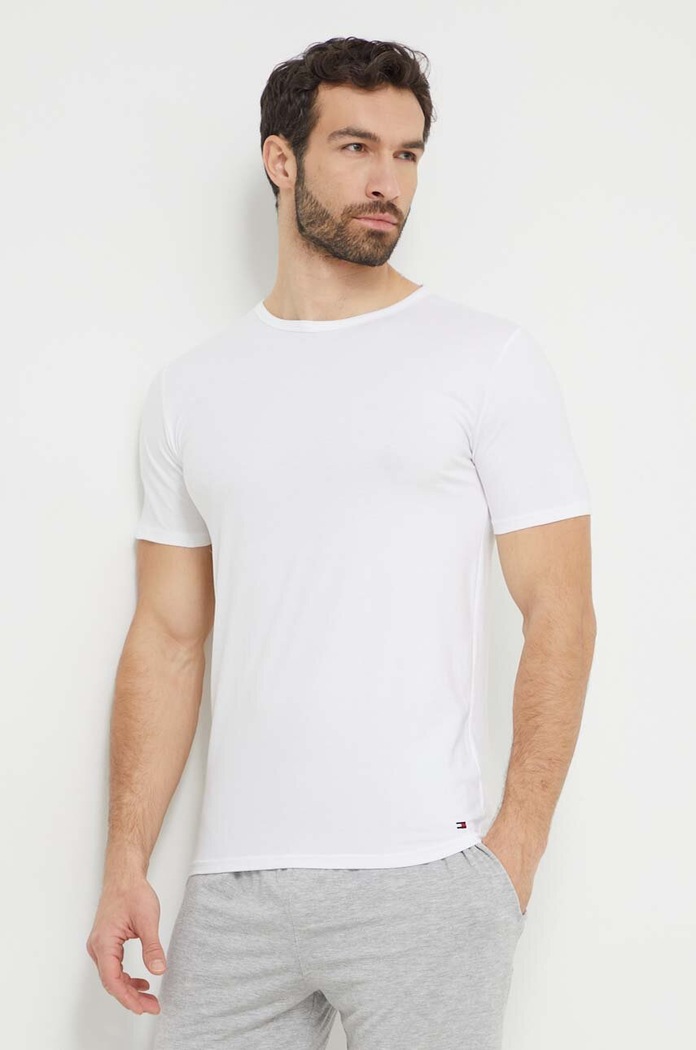 Tričko Tommy Hilfiger 3-pak jednofarebný biela UM0UM03138
