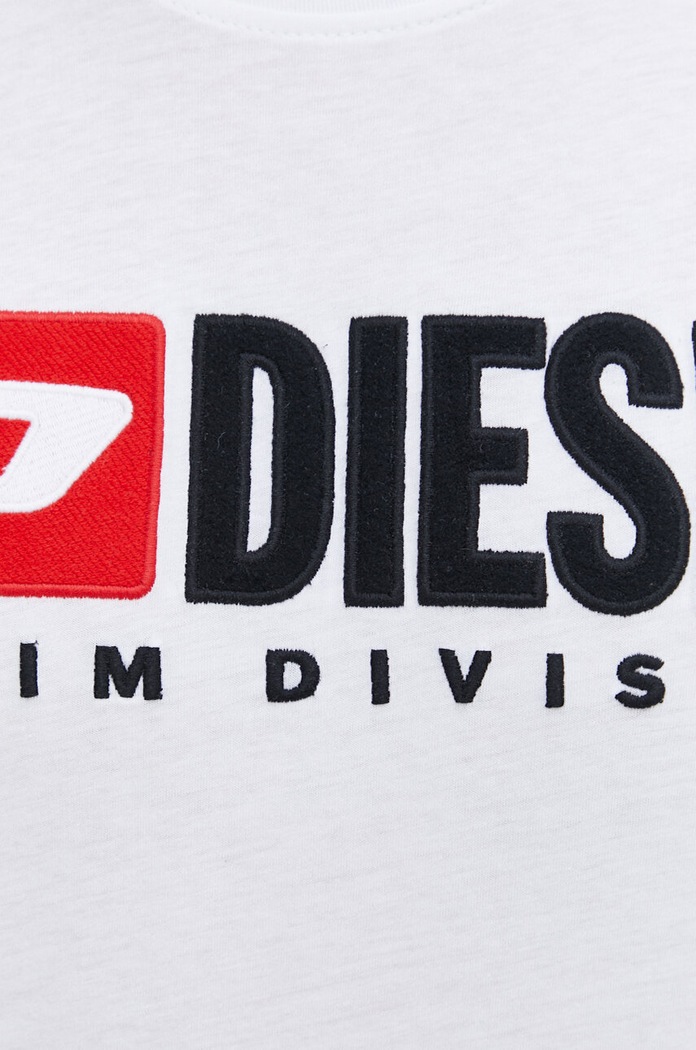 Bavlnené tričko Diesel T-DIEGOR-DIV A03766.0GRAI biela