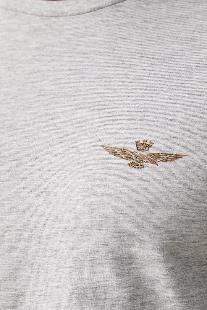 Aeronautica Militare kratka majica moška z bombažem AM1UTI003 siva