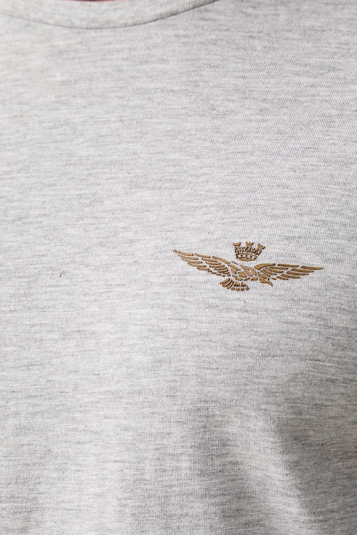 Aeronautica Militare kratka majica moška z bombažem AM1UTI003 siva