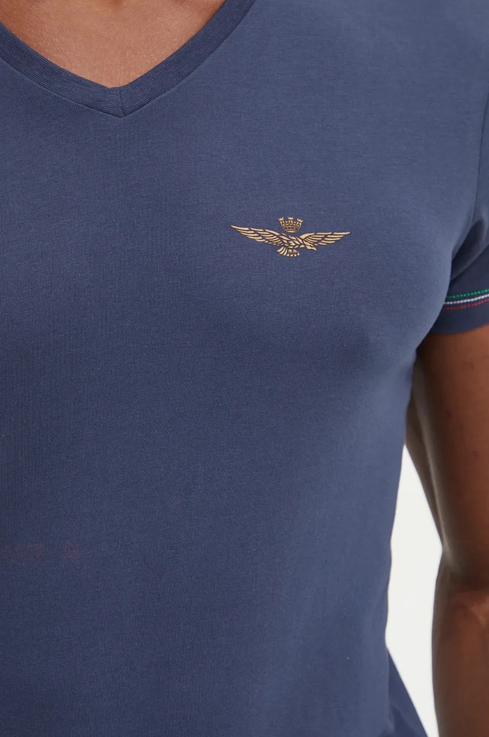 Majica kratkih rukava Aeronautica Militare mornarsko plava AM1UTI004