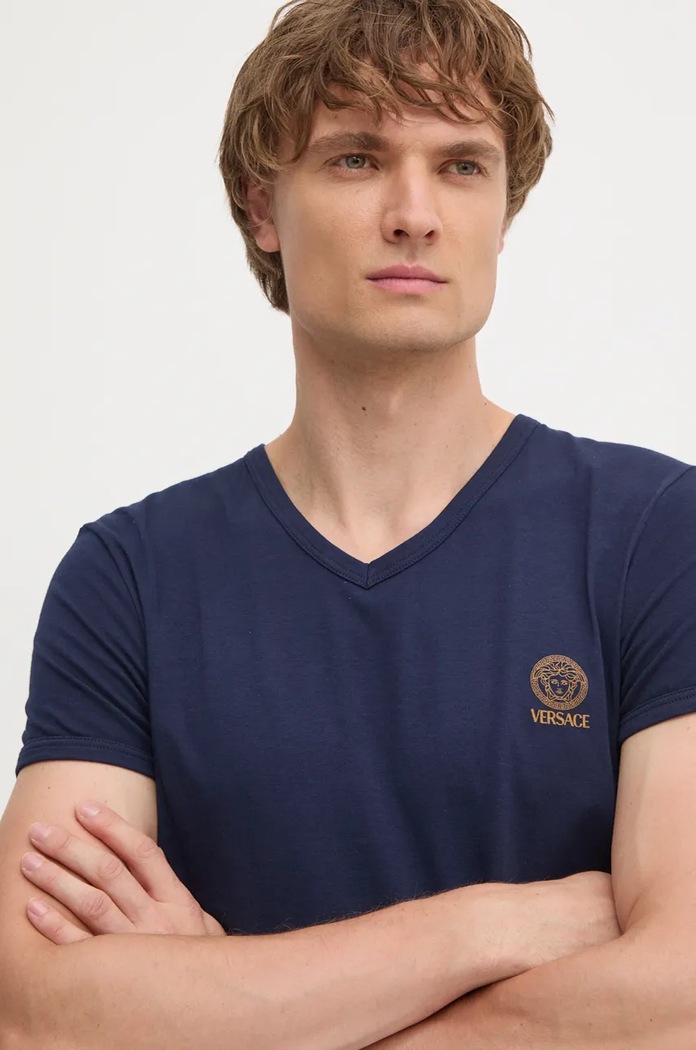 Majica kratkih rukava Versace mornarsko plava AUU01004.1A10011