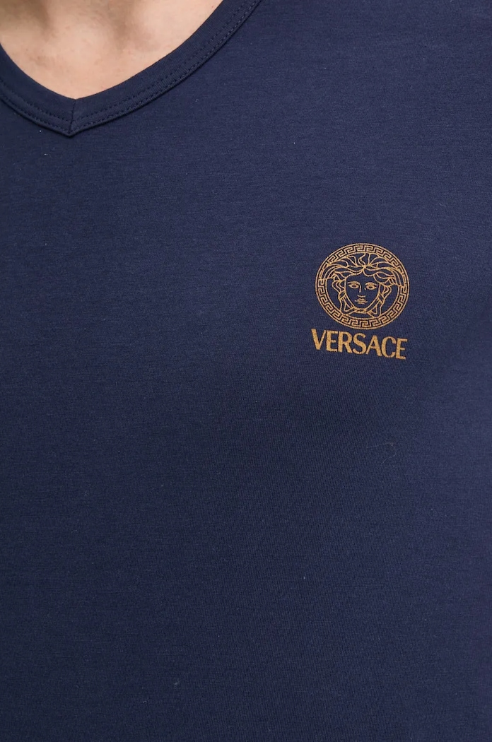 Majica kratkih rukava Versace AUU01004.1A10011 mornarsko plava