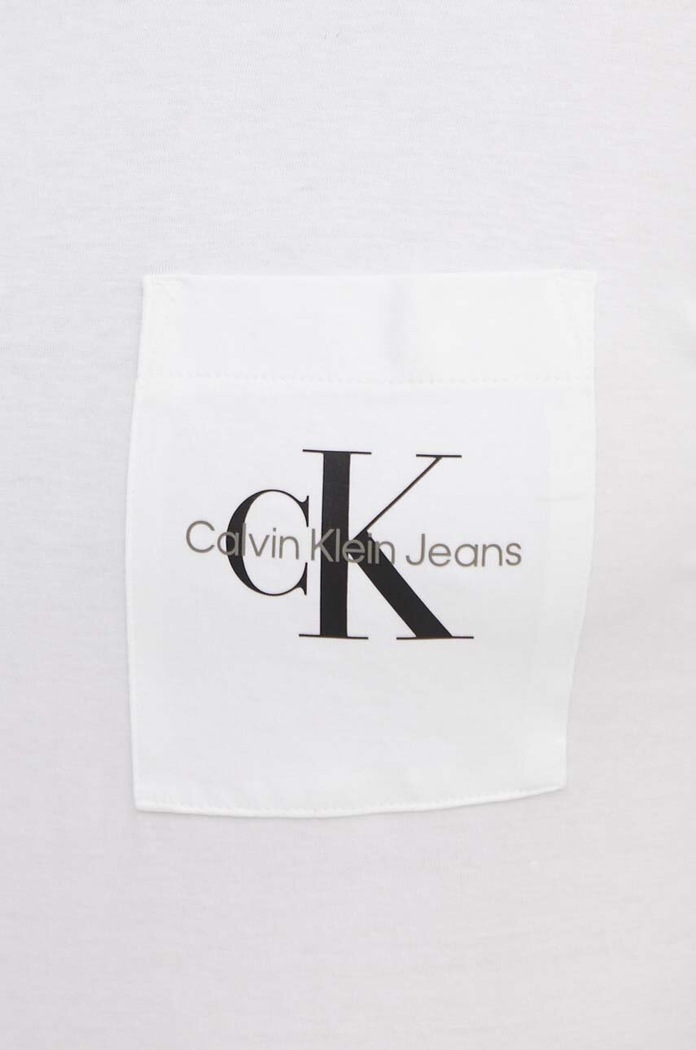 Calvin Klein Jeans pamut póló fehér J30J320936