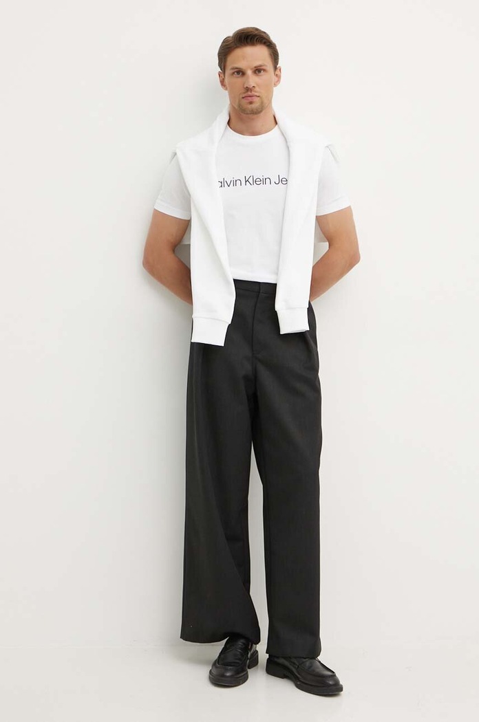 Pamučna majica Calvin Klein Jeans J30J322552 bijela AA00