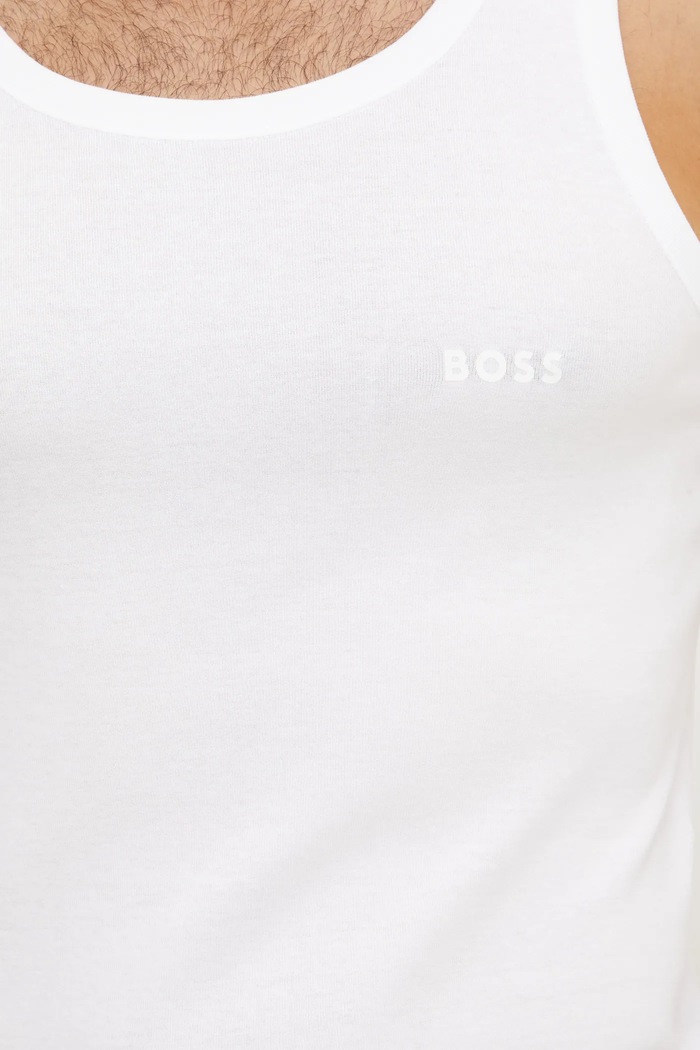 T-shirt bawełniany BOSS biały 50475412