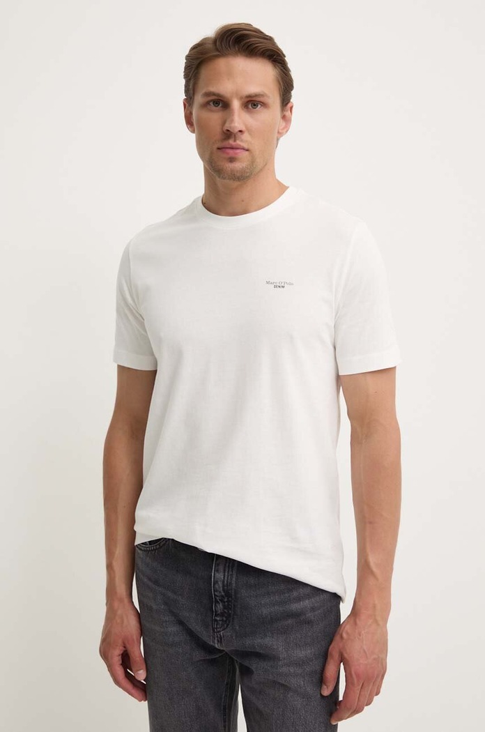 Marc O'Polo tricou din bumbac DENIM uni alb 5000006274