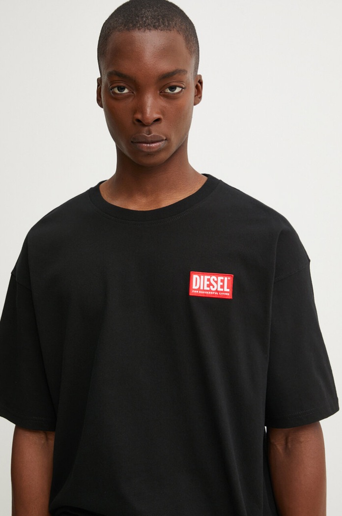 Diesel tricou din bumbac T-BOXT-LAB negru A14947.0NIAR