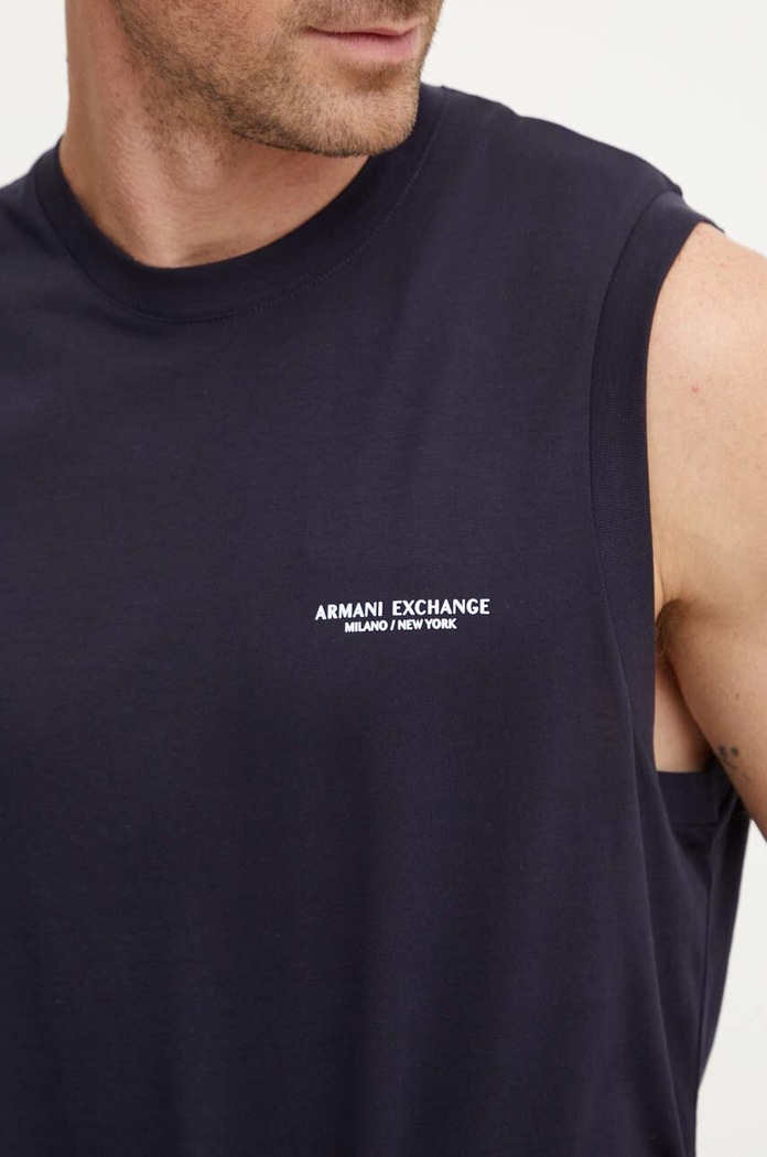Bavlněné tričko Armani Exchange 8NZH97.ZJ9AZ.NOS námořnická modř