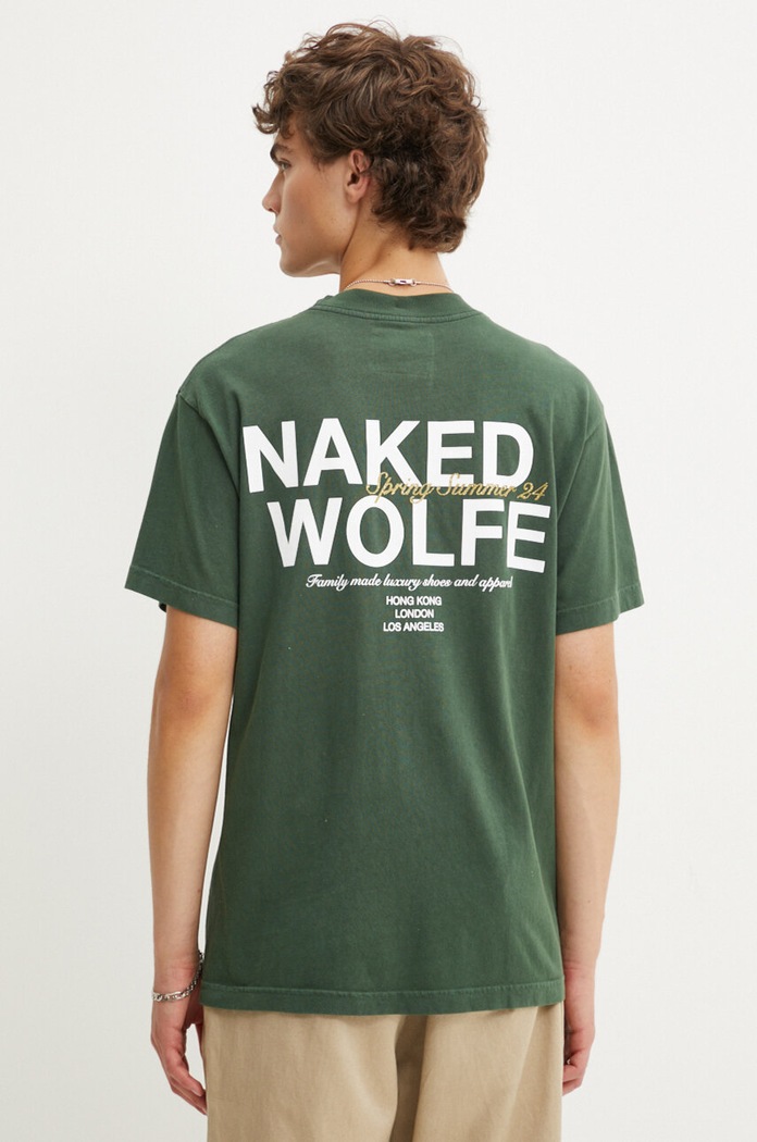 Oblačila Bombažna kratka majica Naked Wolfe classic.tee zelena