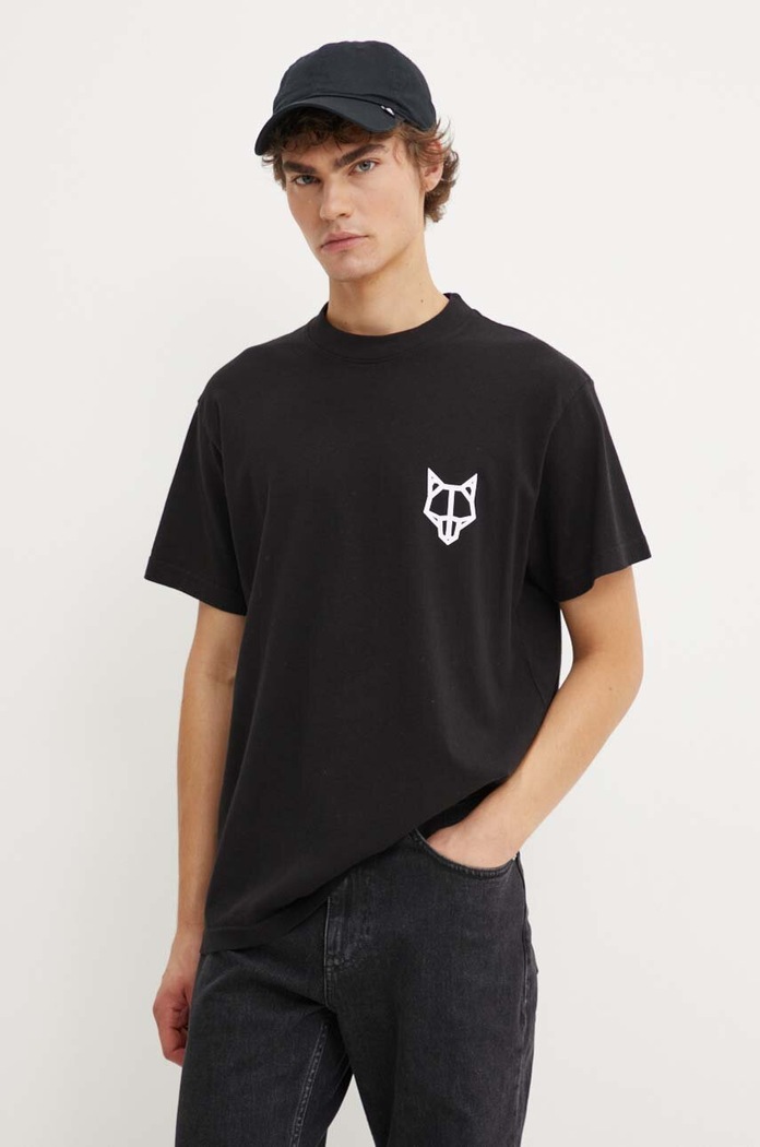 Oblačila Bombažna kratka majica Naked Wolfe classic.tee črna