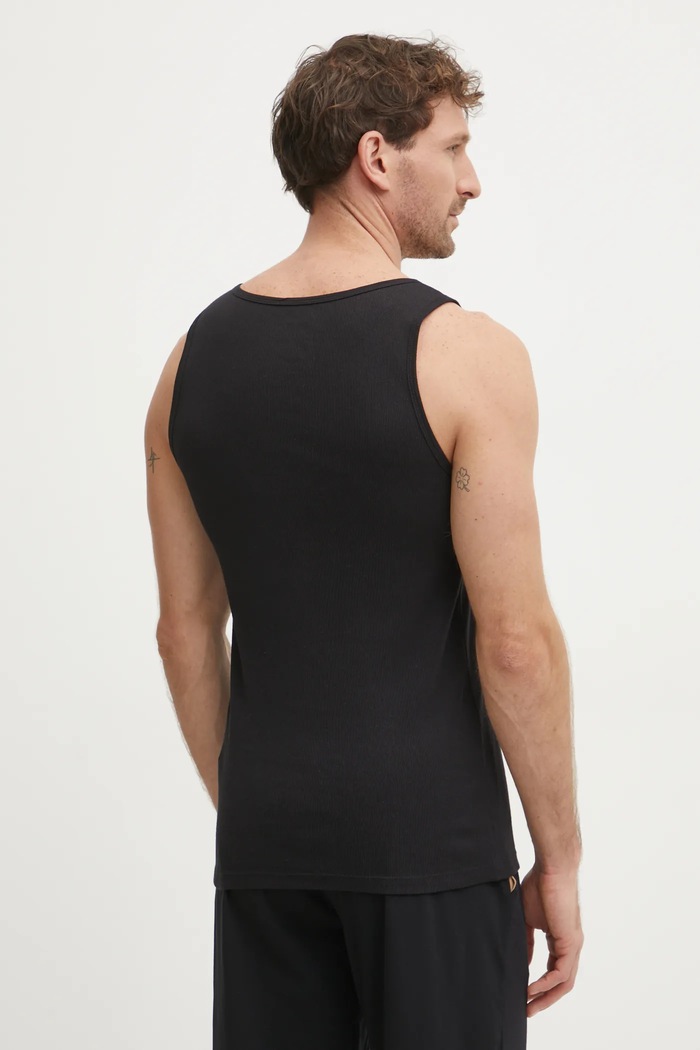 Oblečení BOSS top pánský bavlněný TankTop3P RibClassic 3-pack 50542132 černá