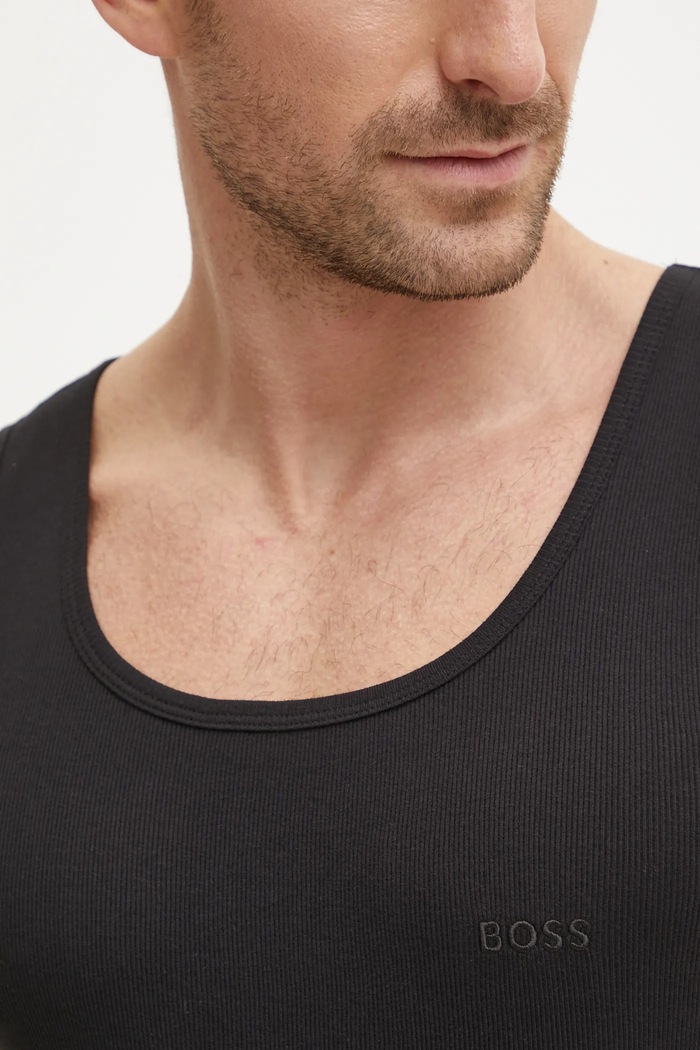 BOSS top pánský bavlněný TankTop3P RibClassic 3-pack 50542132 černá