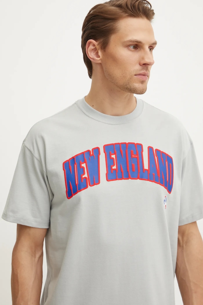 Βαμβακερό μπλουζάκι Nike New England Patriots γκρί 01AY.09D.8KV.NP1