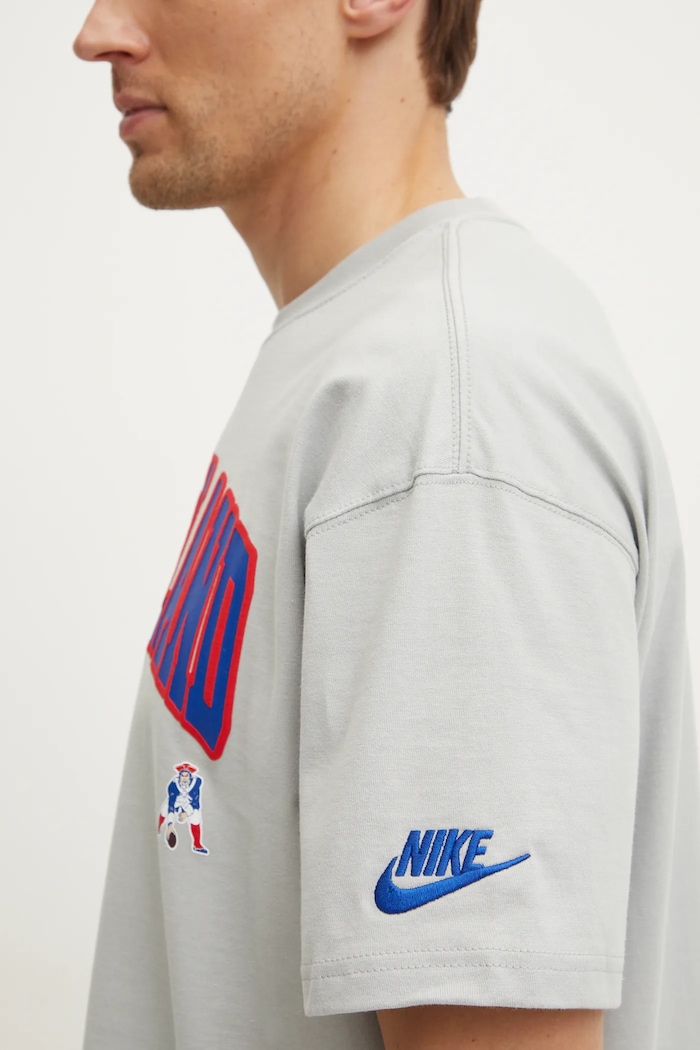 Βαμβακερό μπλουζάκι Nike New England Patriots 01AY.09D.8KV.NP1 γκρί