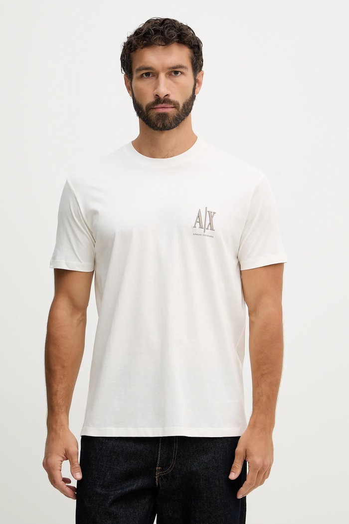 Armani Exchange tričko pánské bavlněné béžová XM000365.AF12308.NOS