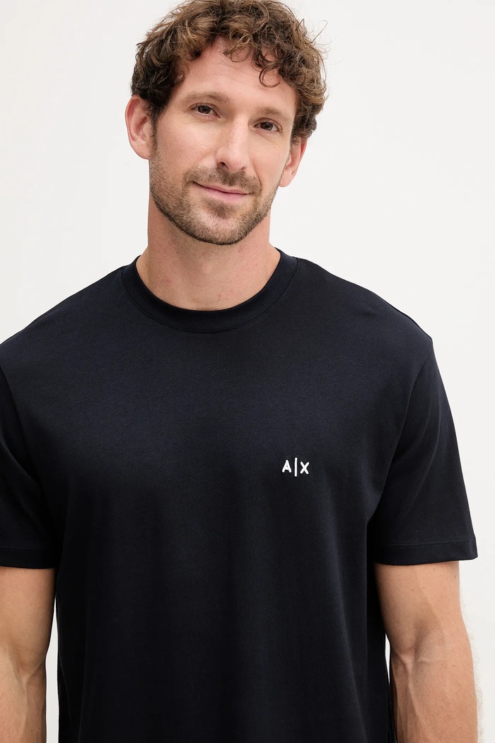 Oblačila Bombažna kratka majica Armani Exchange XM001568.AF10358.NOS mornarsko modra