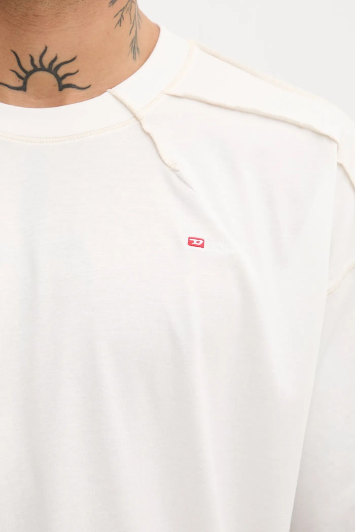Diesel t-shirt bawełniany T-CRAHOR-BOXT-T1 biały A19463.0NIAX