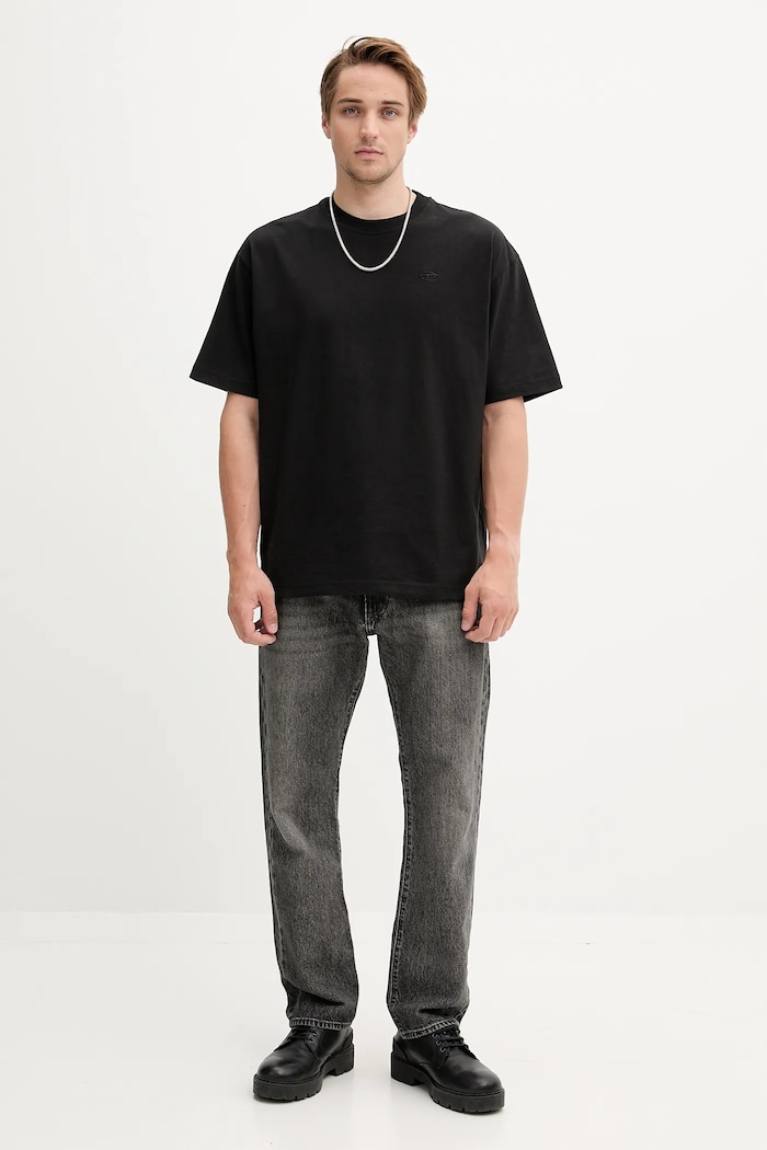 Diesel t-shirt bawełniany T-BOGGY-MEGOVAL-D A11302.0HGAM czarny AA00