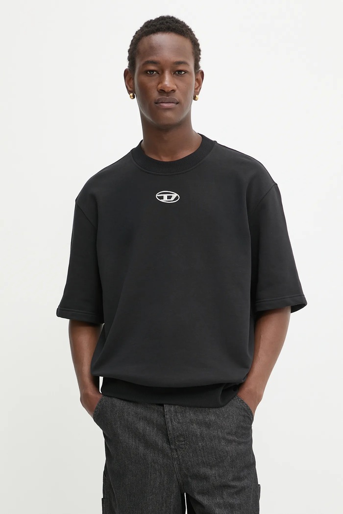 Diesel t-shirt bawełniany S-COOLING-L1 bawełna czarny A11580.0BMBJ