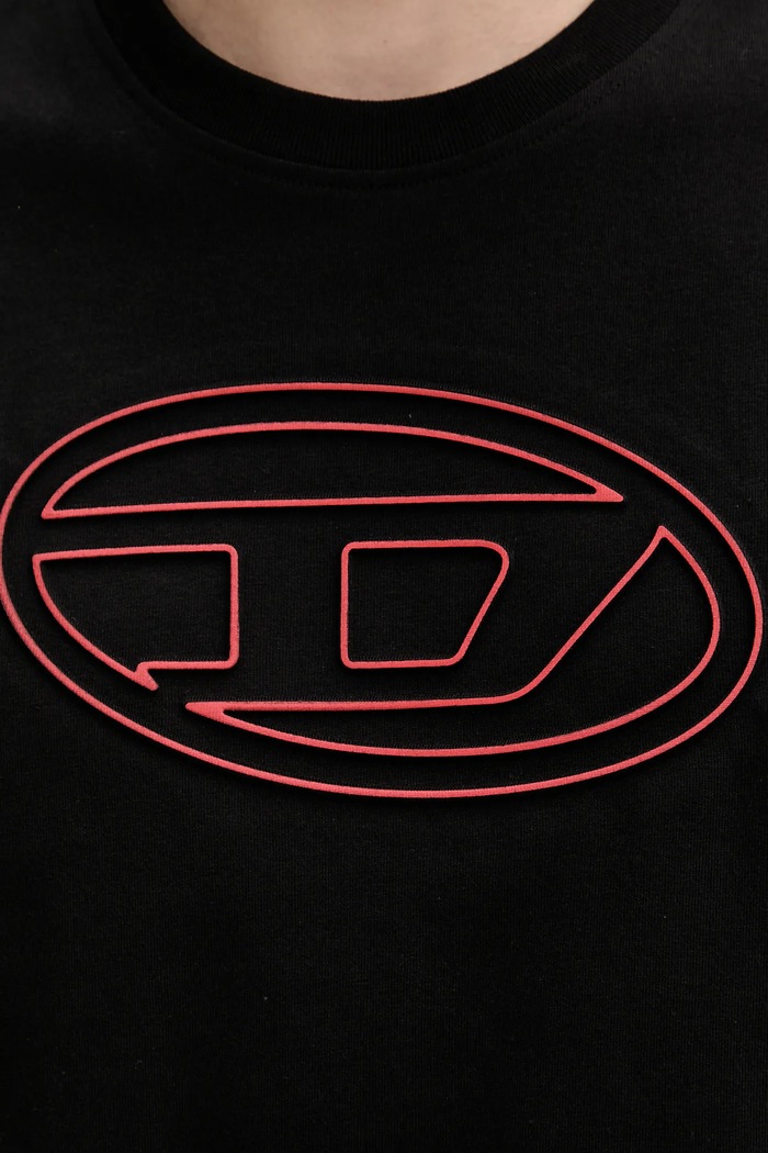 Diesel t-shirt in cotone T-ADJUST-BIGOVAL A17402.0NJBM nero