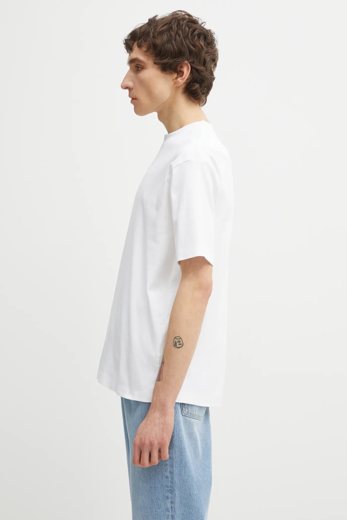 Bavlnené tričko Drôle de Monsieur Le T-Shirt Slogan Classique PERM.TS202.CO002 biela AA00