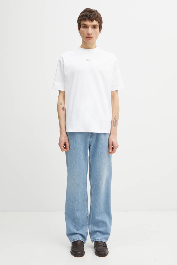 Drôle de Monsieur t-shirt in cotone Le T-Shirt Slogan Classique PERM.TS202.CO002 bianco