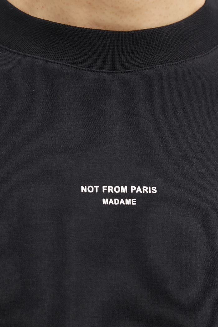 Bavlnené tričko Drôle de Monsieur Le T-Shirt Slogan Classique čierna PERM.TS202.CO002
