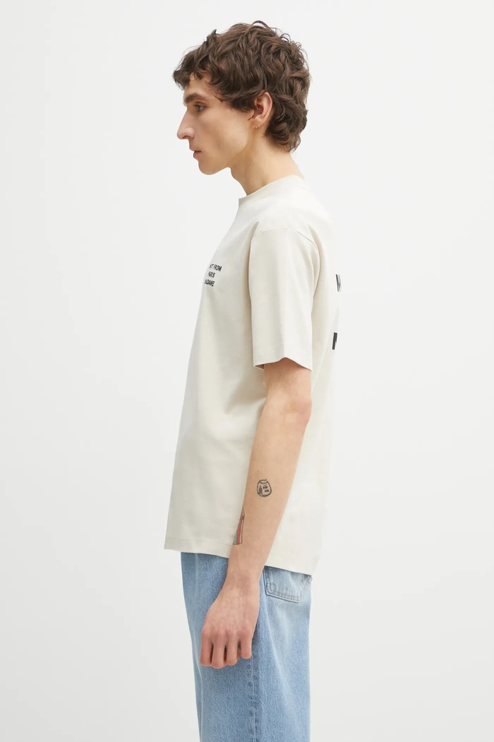 Drôle de Monsieur t-shirt in cotone Le T-Shirt Slogan PERM.TS203.CO002 beige AA00