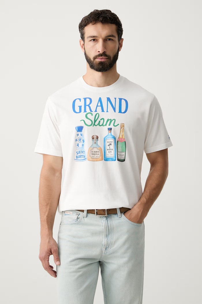 MC2 Saint Barth T-shirt męski bawełniany biały DNV0002