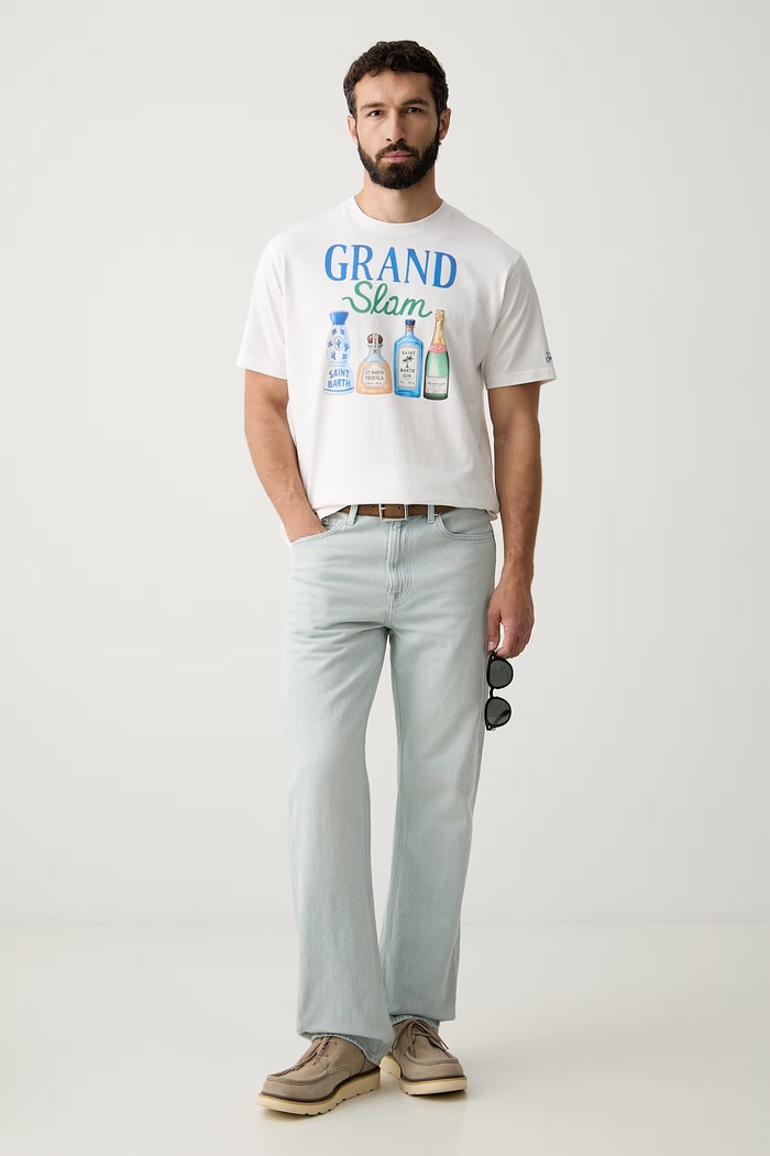 MC2 Saint Barth T-shirt męski bawełniany DNV0002 biały AA00