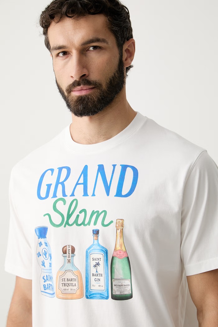 MC2 Saint Barth T-shirt męski bawełniany biały DNV0002