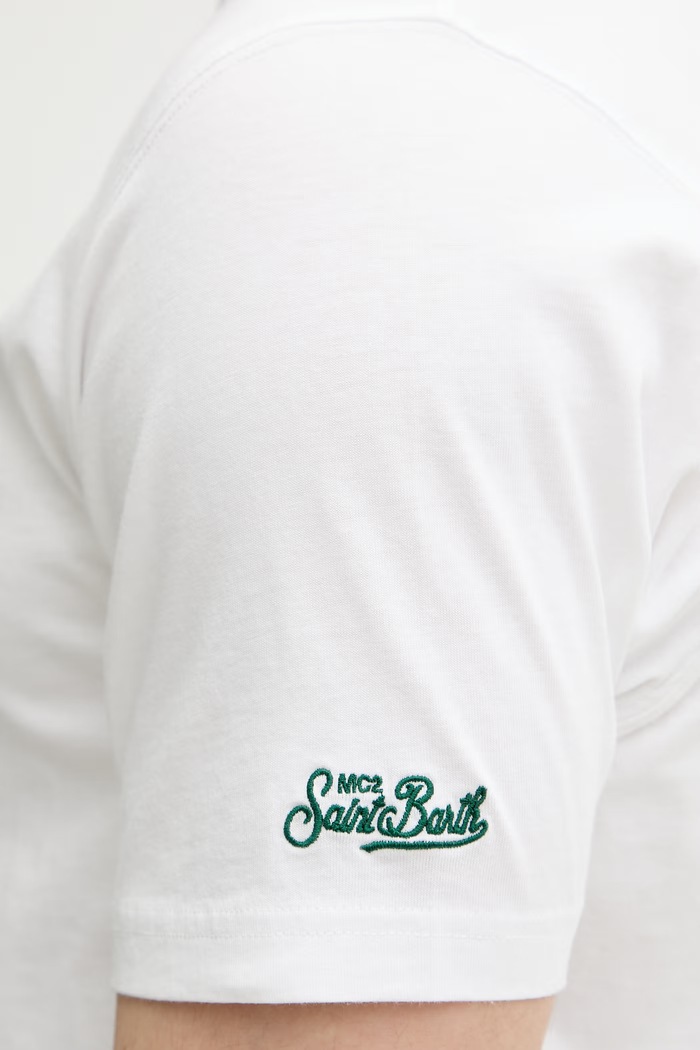 MC2 Saint Barth T-shirt męski bawełniany POT0001. biały
