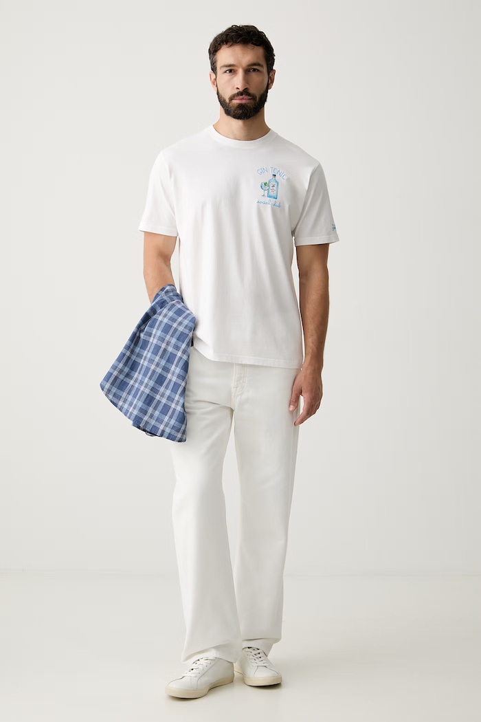 MC2 Saint Barth T-shirt ανδρικό βαμβακερό POT0001. λευκό AA00